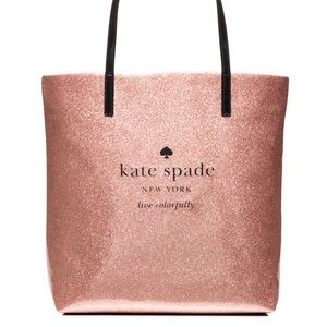 🎀KATE SPADE🌷 Rose Gold Glitter Shoulder Tote Bag